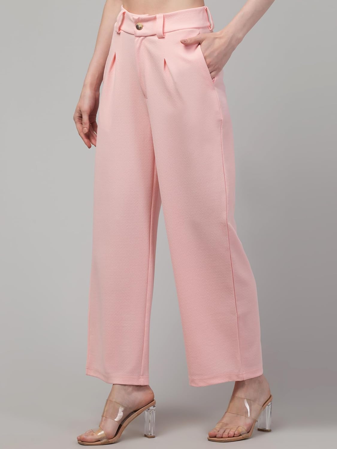 Women Polyester Blend Relaxed Fit Trouser with Pockets - Image 4